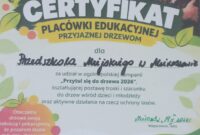 Certyfikat placówki edukacyjnej przyjaznej drzewom
