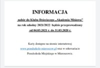 Rekrutacja do Klubu Dziecięcego na rok szkolny 2021/2022