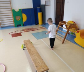Gimnastyka i tor przeszkód w grupie Bławatków